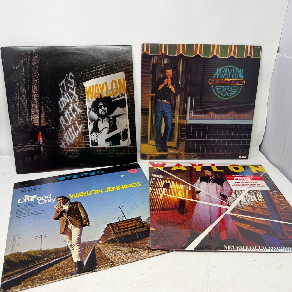 Waylon Jennings Vinyl LP Lot of 4 RCA Camden Country Outlaw 1967 1983 1984